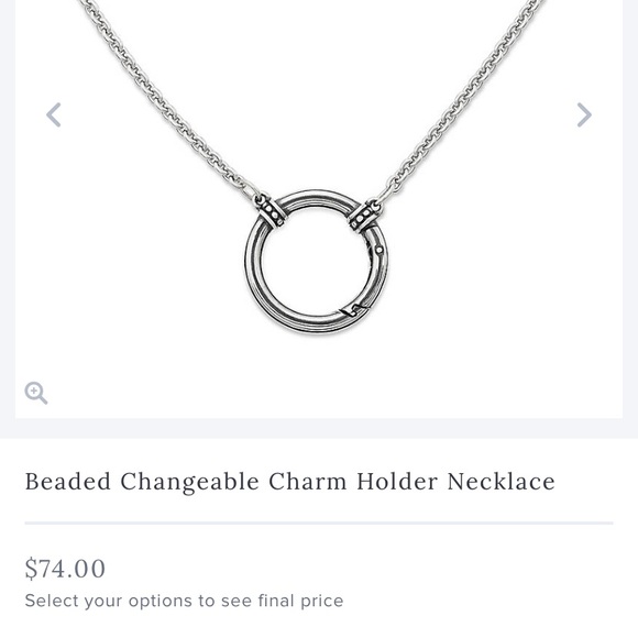 ‼️SOLD‼️ James Avery Beaded Changeable Charm Holder Necklace - Picture 3 of 3